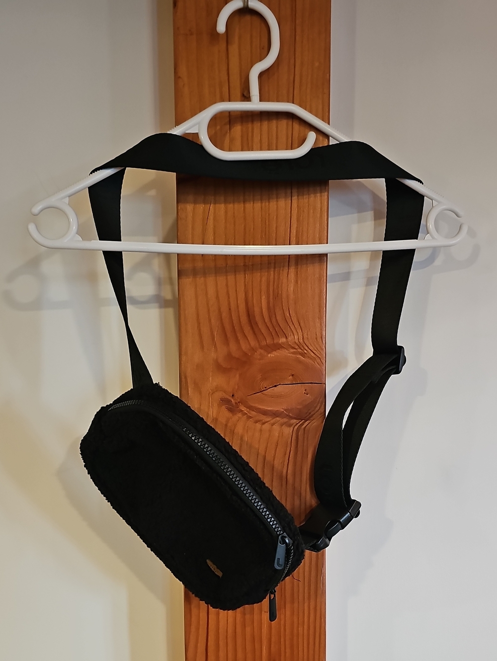 Lolé Black Sherpa Crossbody Sling Bag